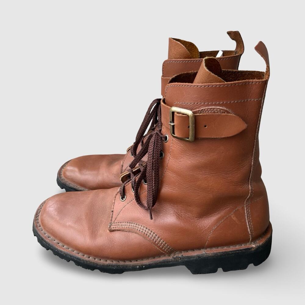 REP Kommando Store SADF Waxi Combat Boots Sz 10 Brown Leather Lug Sole Moto